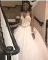 Popular White Quinceanera Dresses with Gold Beadings Sexy Halter Neckline Tulle Ball Gowns Sweet 16 Dress